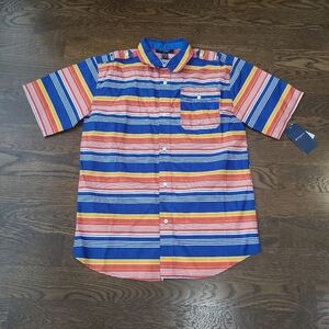 NWT Rocawear boys Colorful Striped Button-Up Shirt sz.XL(18-20)